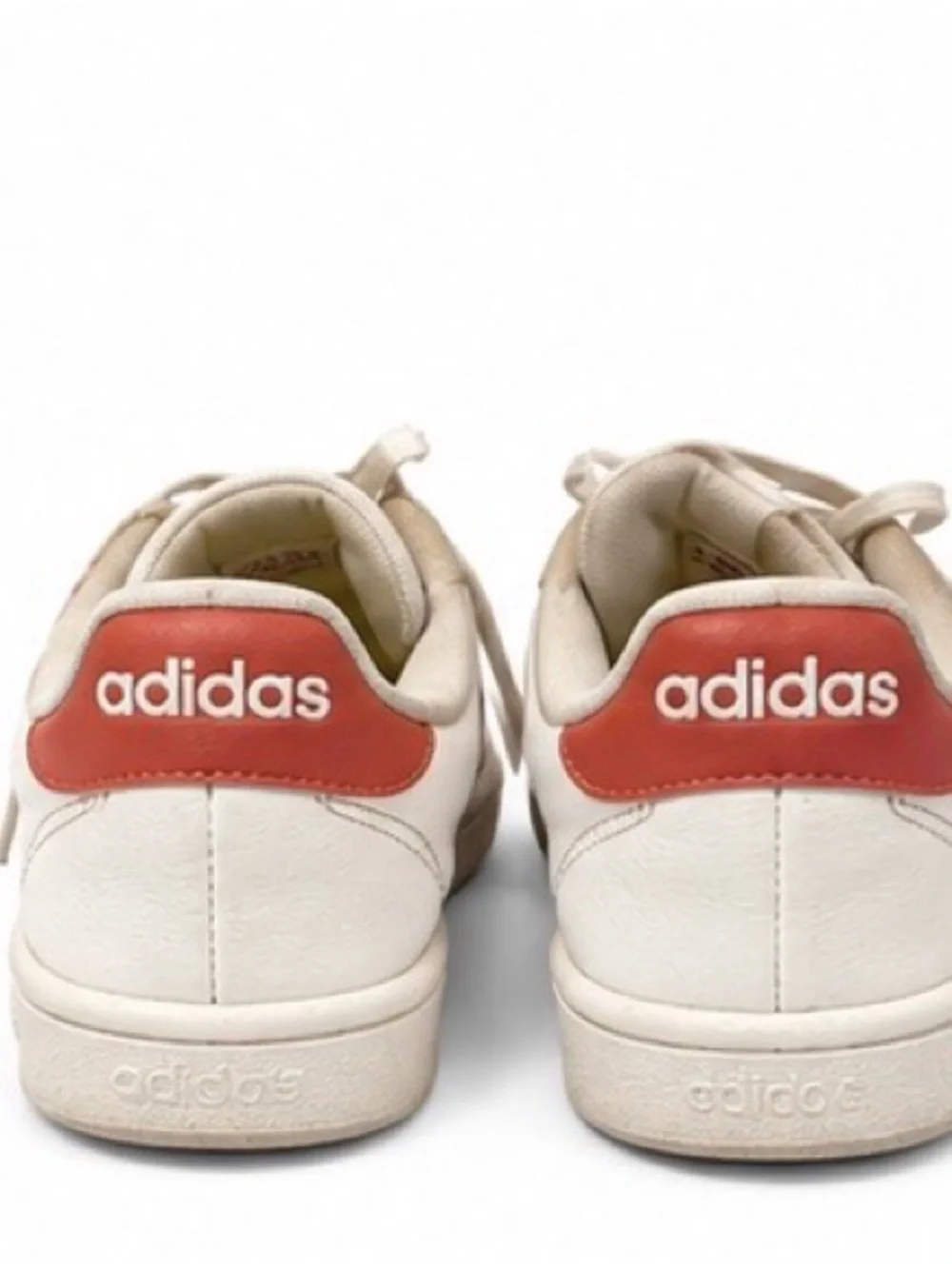 adidas Kids White Sneakers with Red Stripes